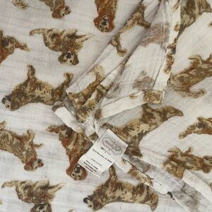 MUD PUE VGUC 100% Cotton Golden Retriever Dogs Muslin Swaddle Baby Blanket
